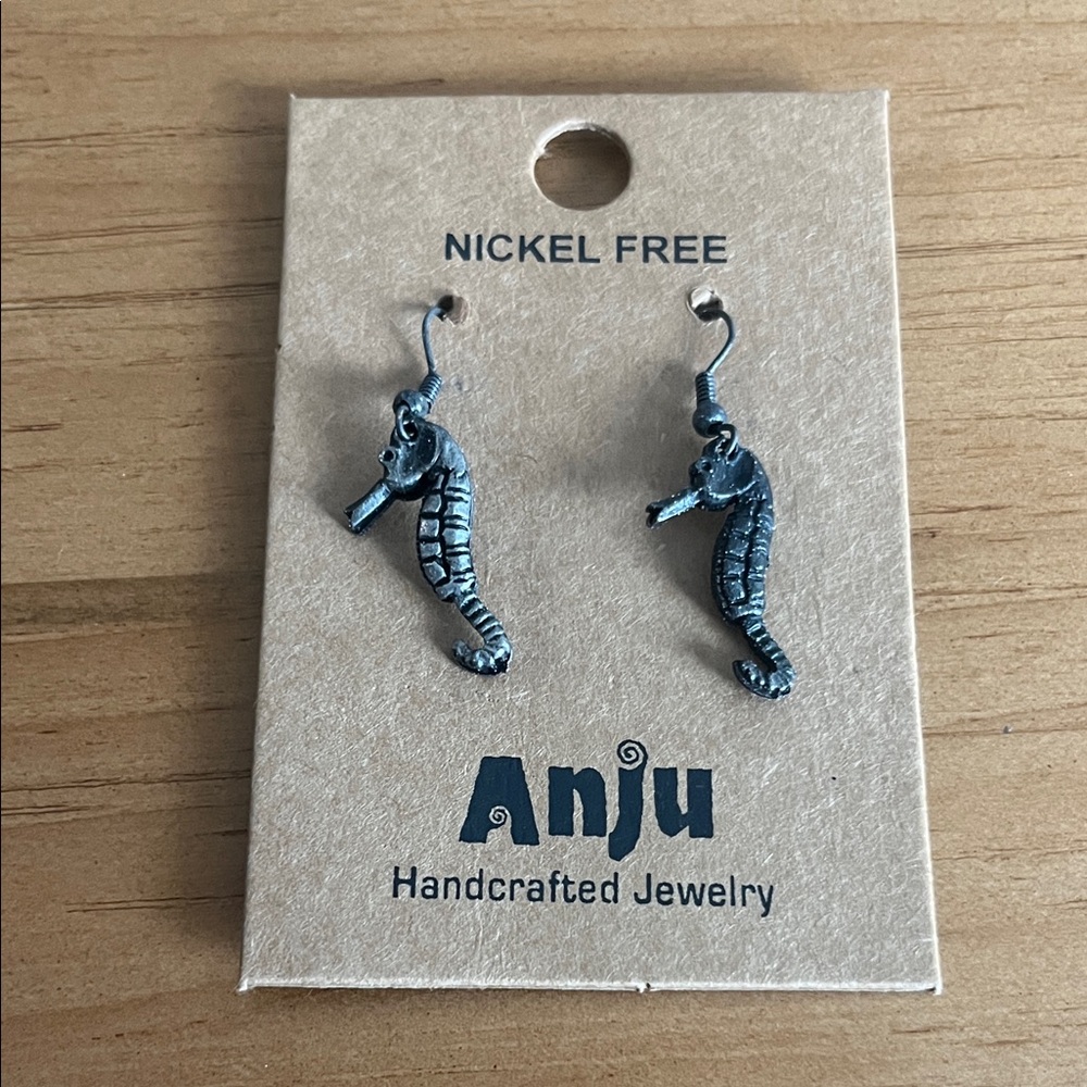BOGO Anju Pewter Drop Seahorse Earrings